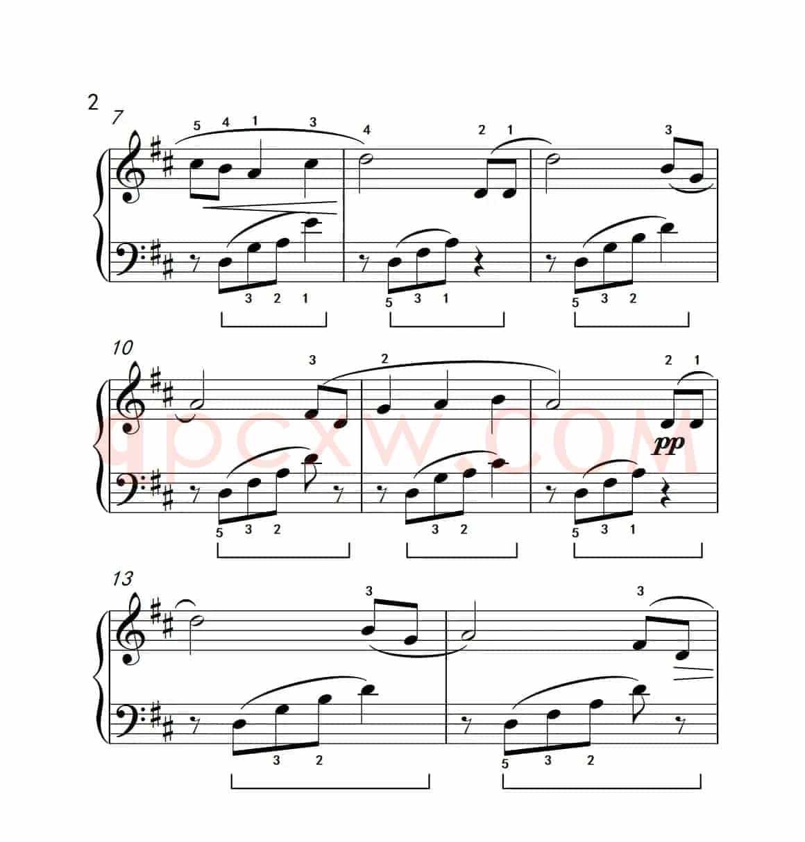 摇篮曲（约翰·汤普森 成人钢琴教程 第二册）