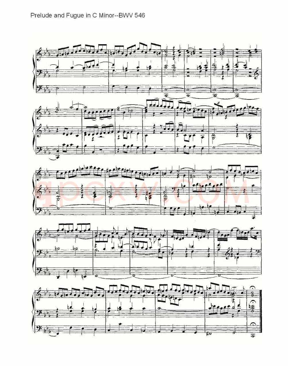Prelude and Fugue in C Minor--BWV 546 (管风琴谱)
