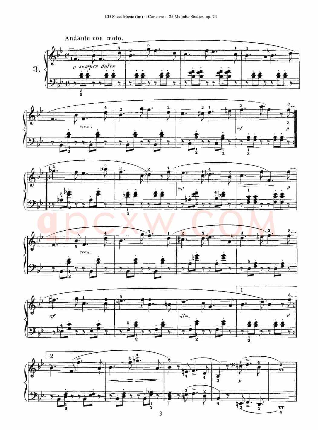Concone - 25 Melodic Studies easy and progressive（1—5）