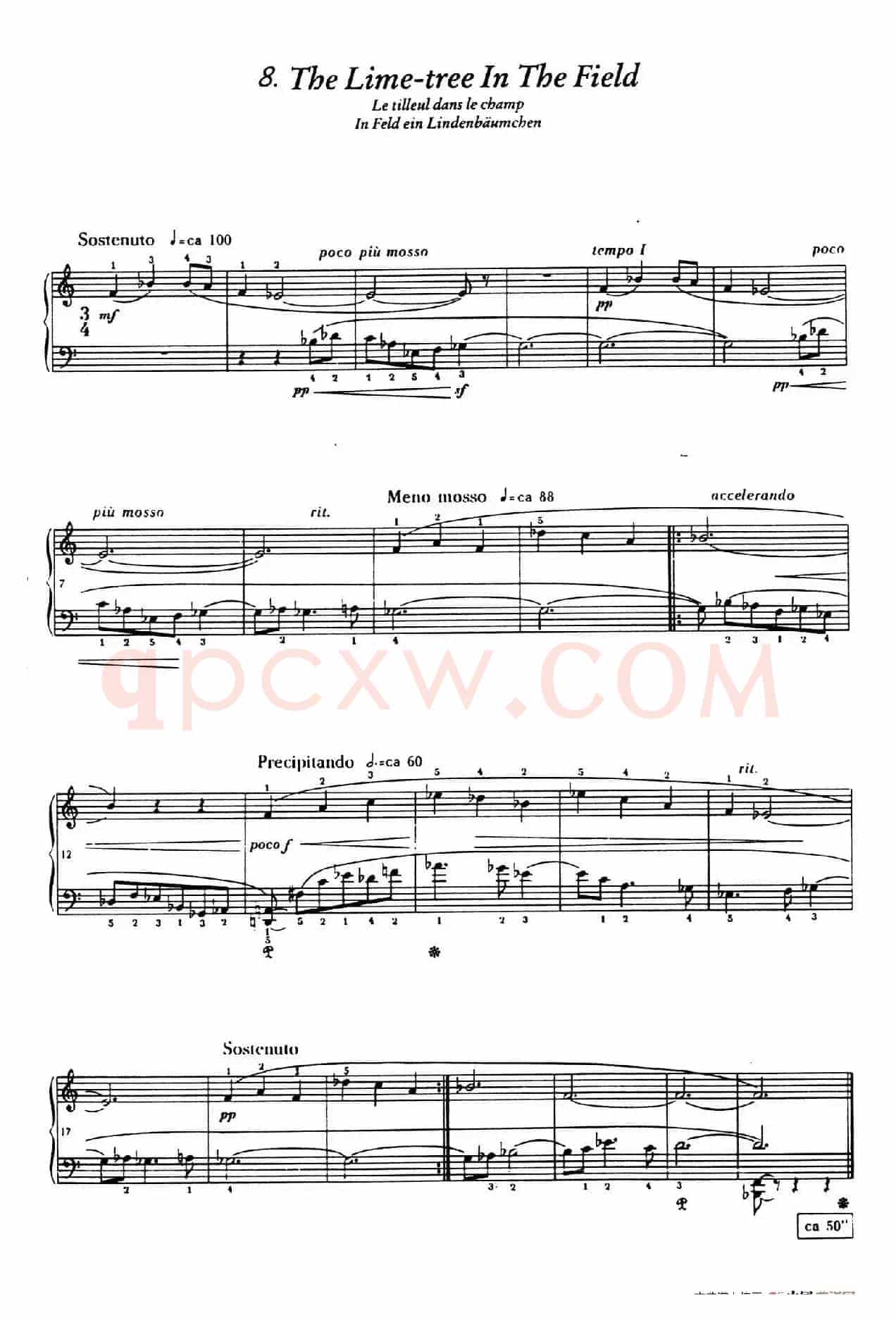 12 Folk Melodies(十二首民间曲调·8)