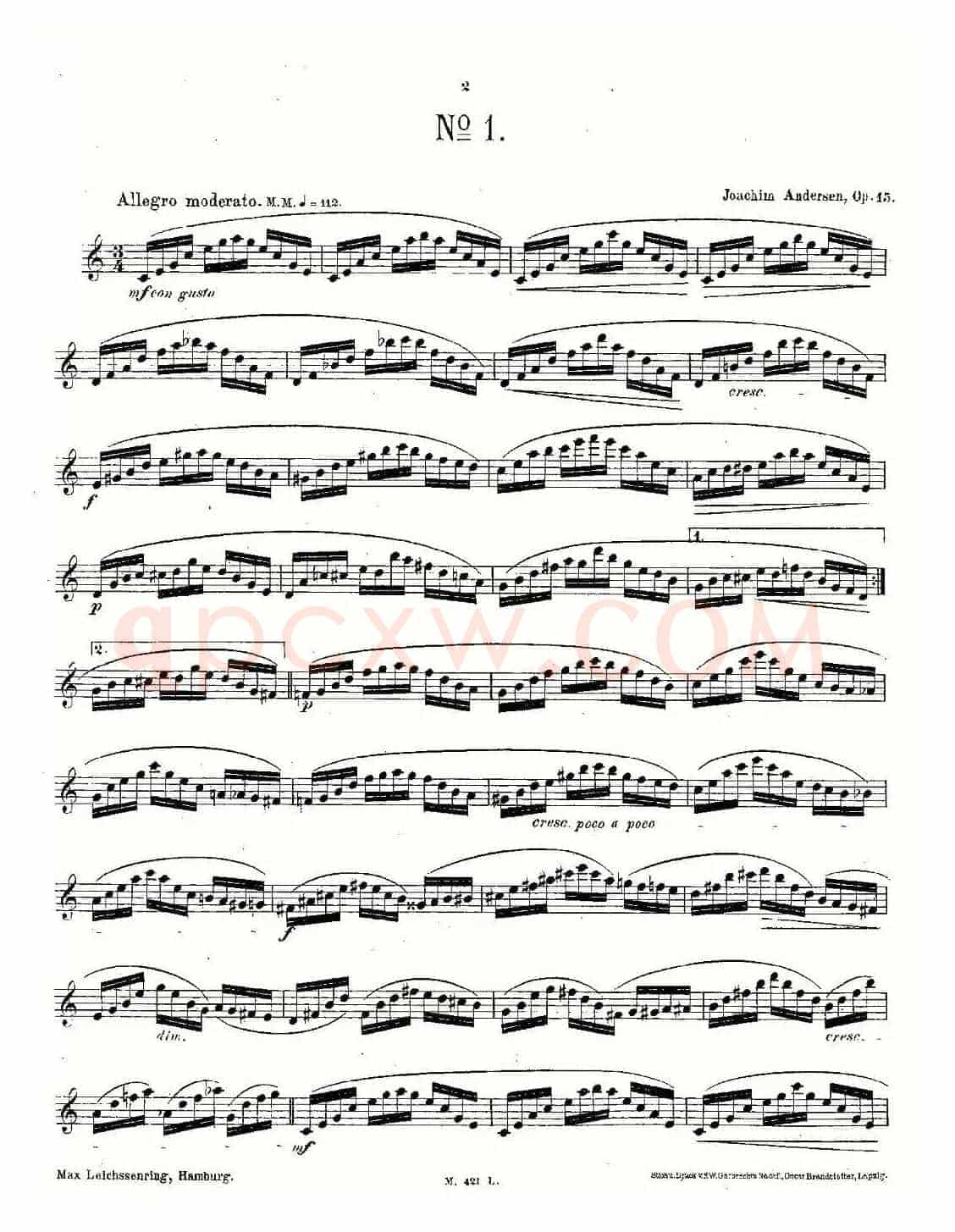 24首长笛练习曲 Op.15 之1—5