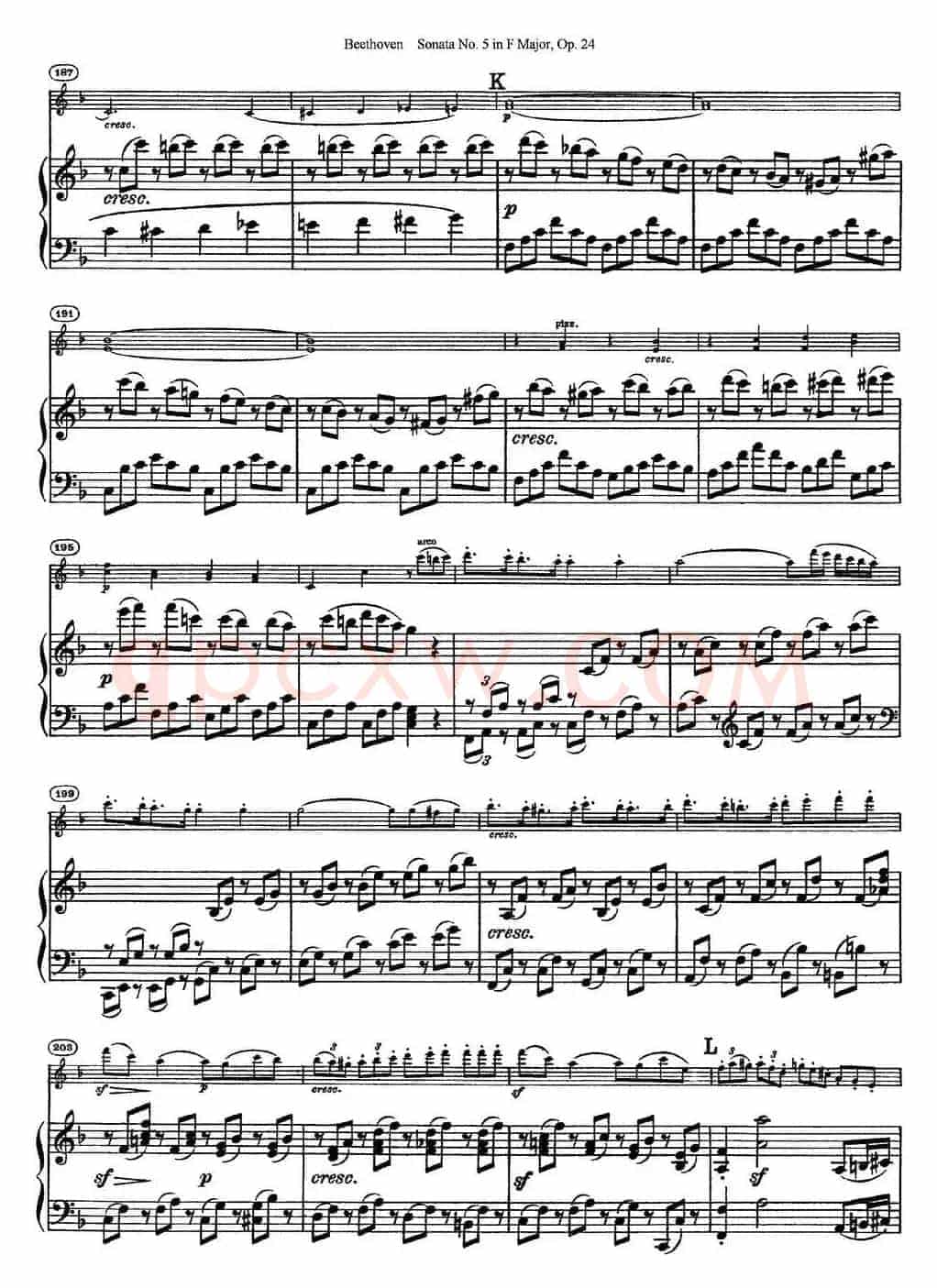 Violin Sonata No.5 in F Major Op.24（小提琴+钢琴伴奏）
