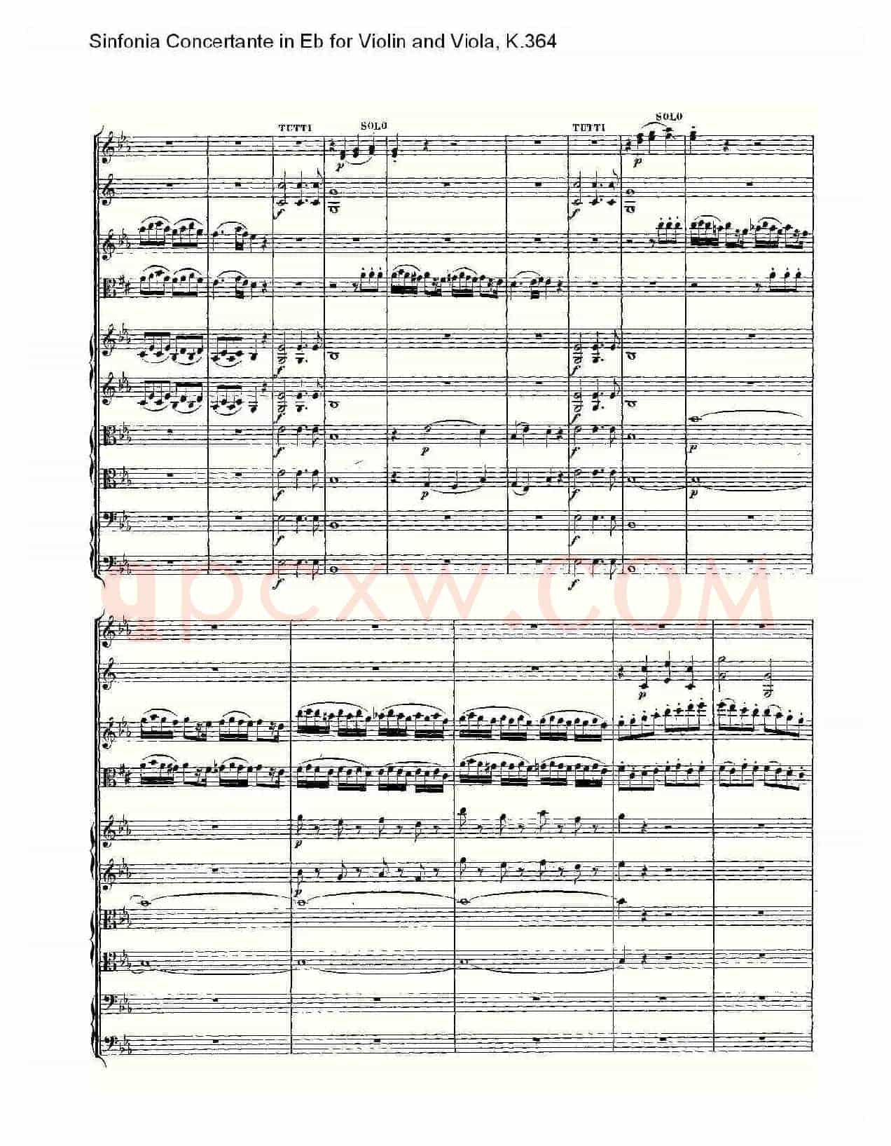 Eb调小提琴与中提琴炫技序曲, K.364(一)