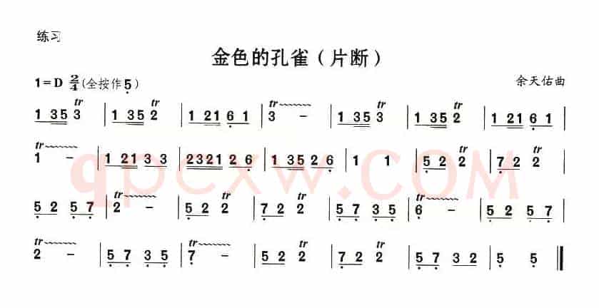 葫芦丝技巧练习之九：颤音练习