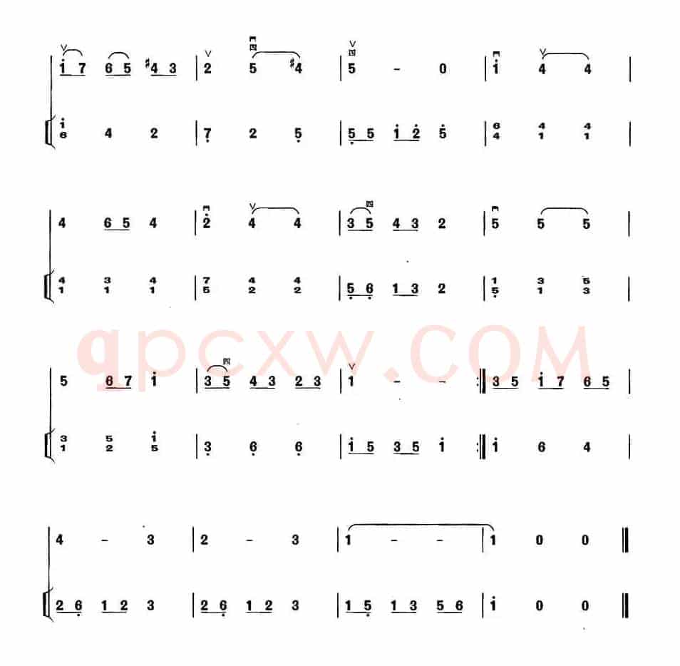 D大调小步舞曲（扬琴伴奏谱）