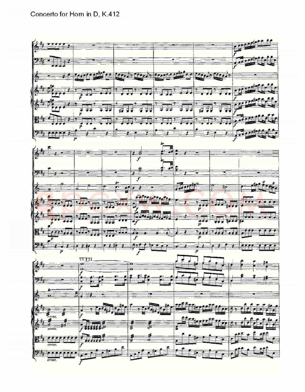 Concerto for Horn in D, K.412(D调法国号协奏曲, K.412)