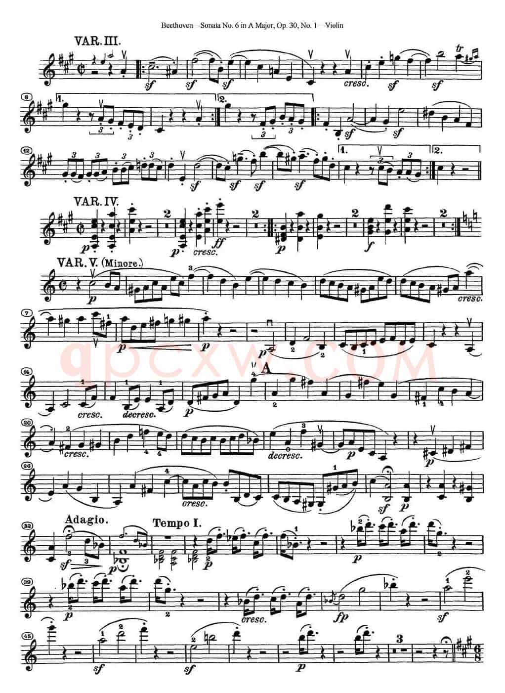 Violin Sonata No.6 in A Major Op.30 No.1