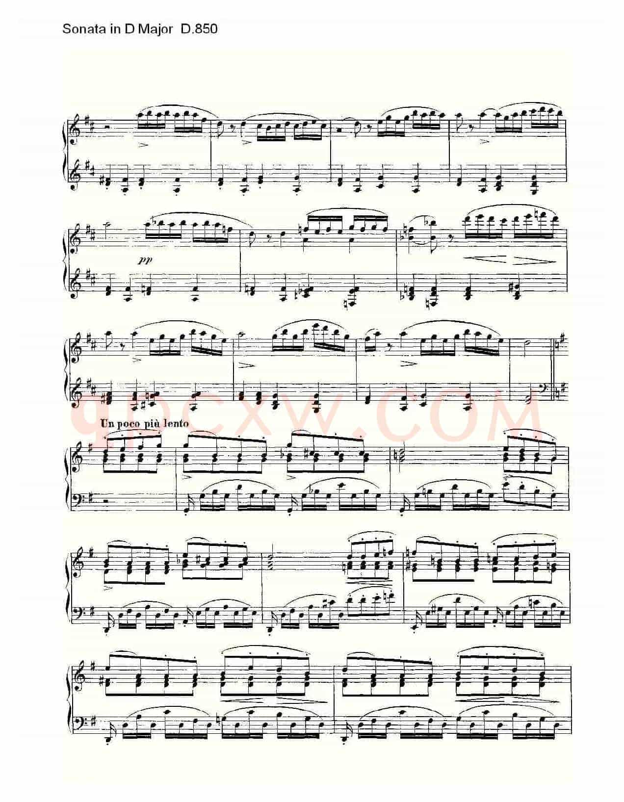 Sonata in D Major D.850（D大调奏鸣曲 D.850）