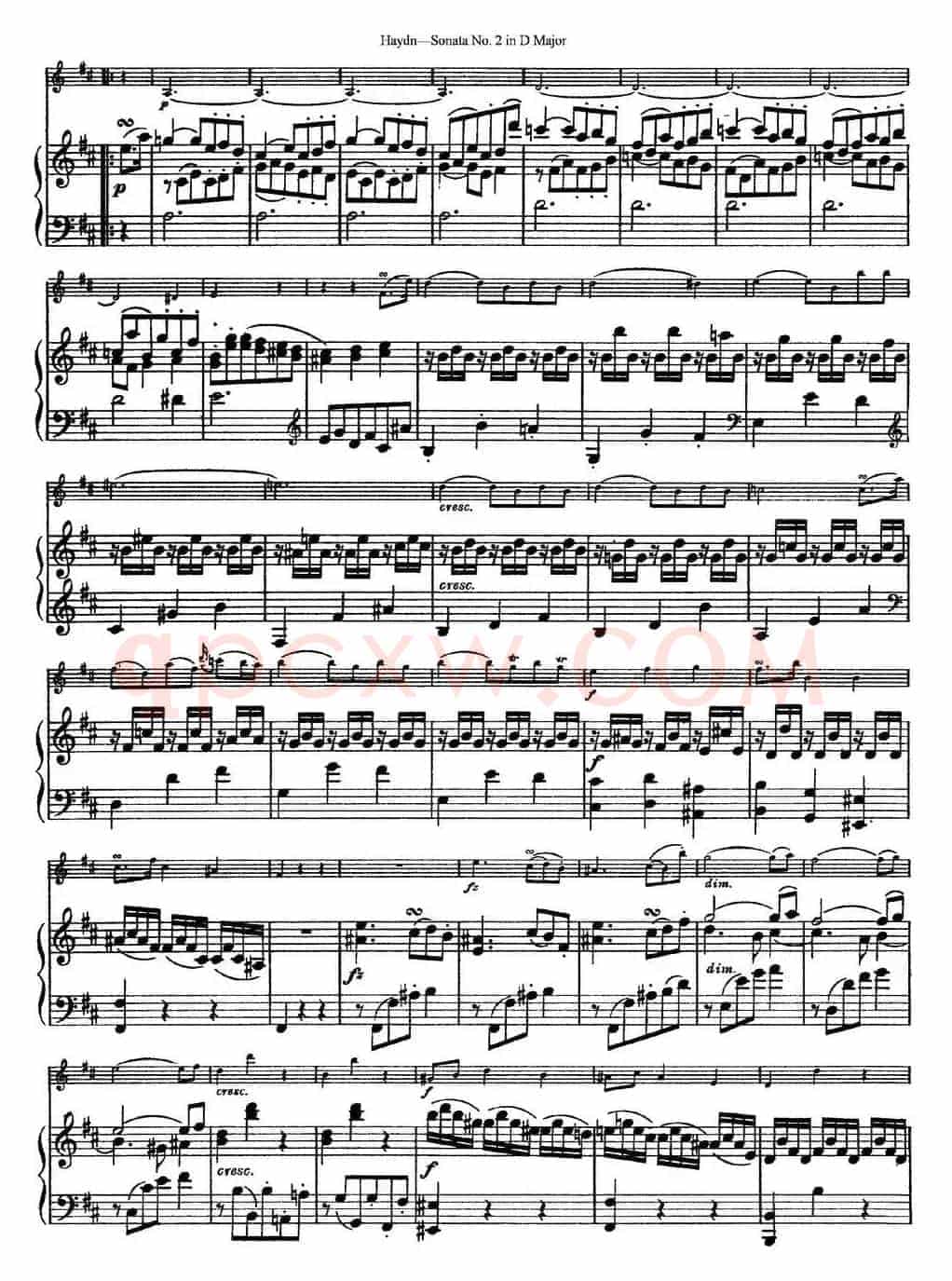 Violin Sonata No.2 in D Major（小提琴+钢琴伴奏）