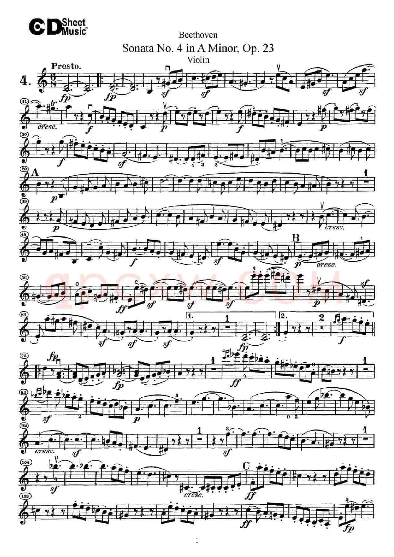 A小调第四小提琴奏鸣曲（Sonata No.4 in A Minor Op.23）