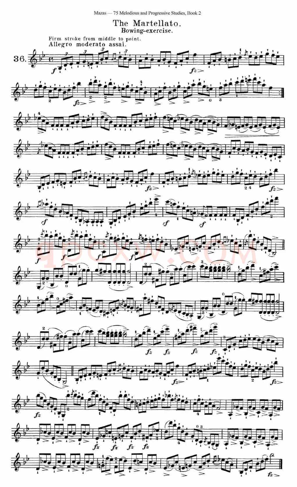 马扎斯小提琴练习曲 Op.36 第二册 华丽练习曲（36）