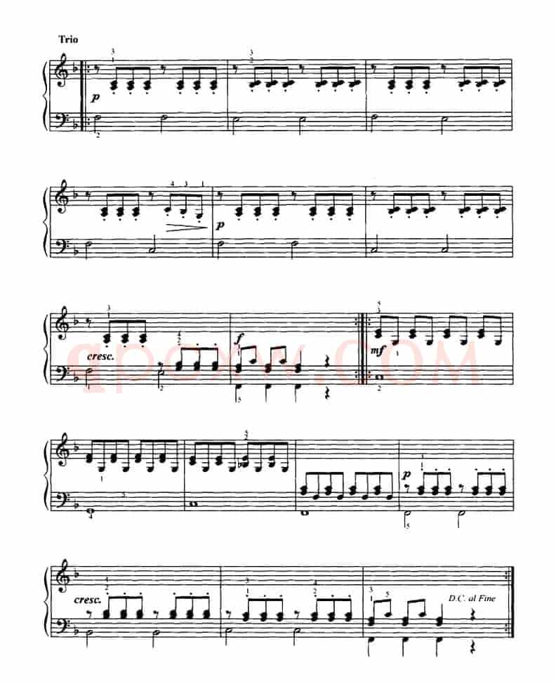 维也纳进行曲（四手联弹、第二钢琴）