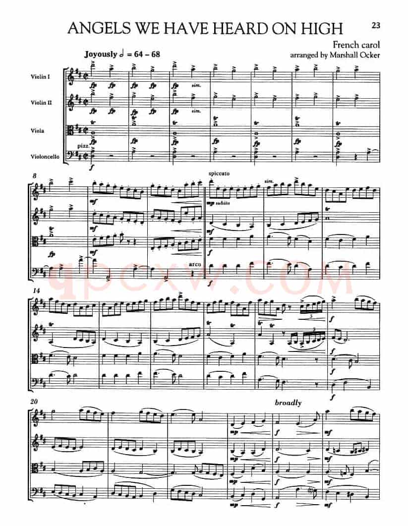 .ANGELS WE HAVE HEARD ON HIGH（圣诞音乐、弦乐四重奏）
