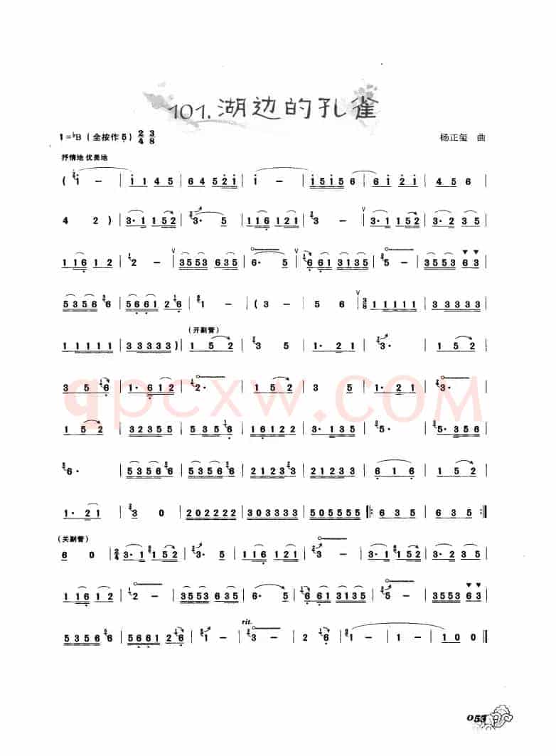 葫芦丝曲精选：湖边的金孔雀