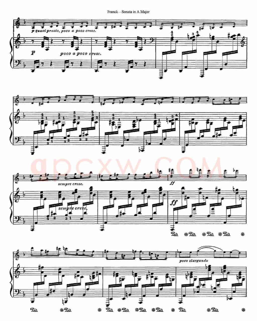 Franck Sonata in A Major（小提琴+钢琴伴奏）