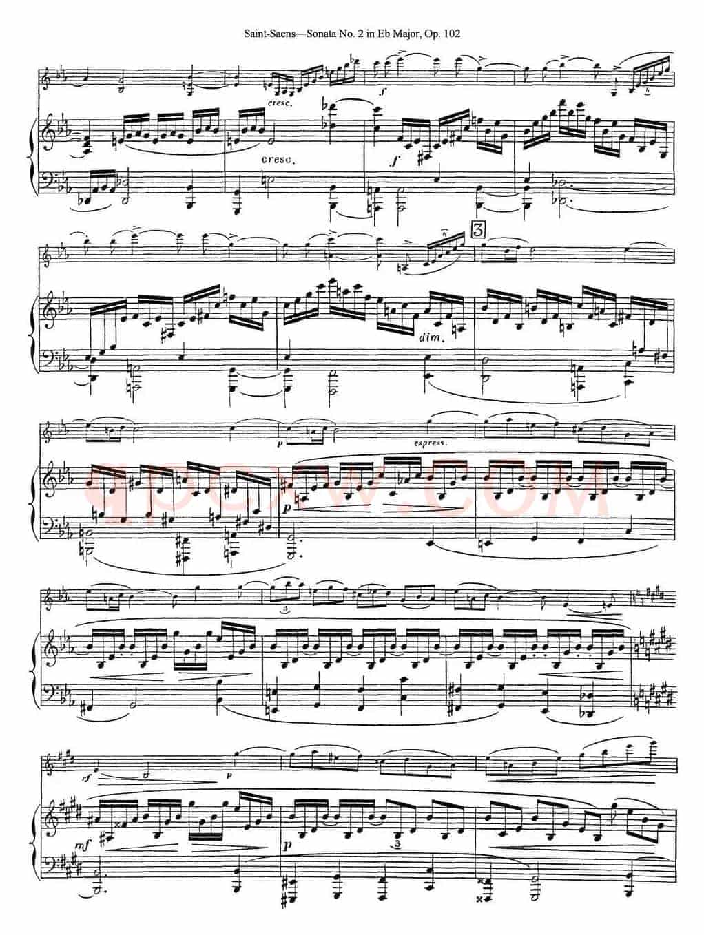 Violin Sonata No.2 in Eb Major Op.102（小提琴+钢琴伴奏）