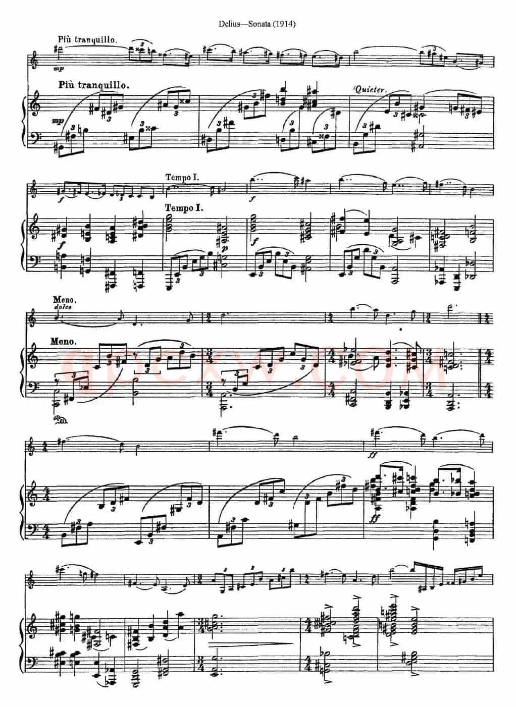 Delius Sonata（小提琴+钢琴伴奏）