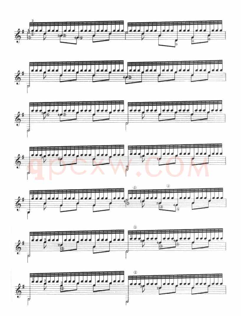 古典吉他考级六级外国乐曲A组（4首）