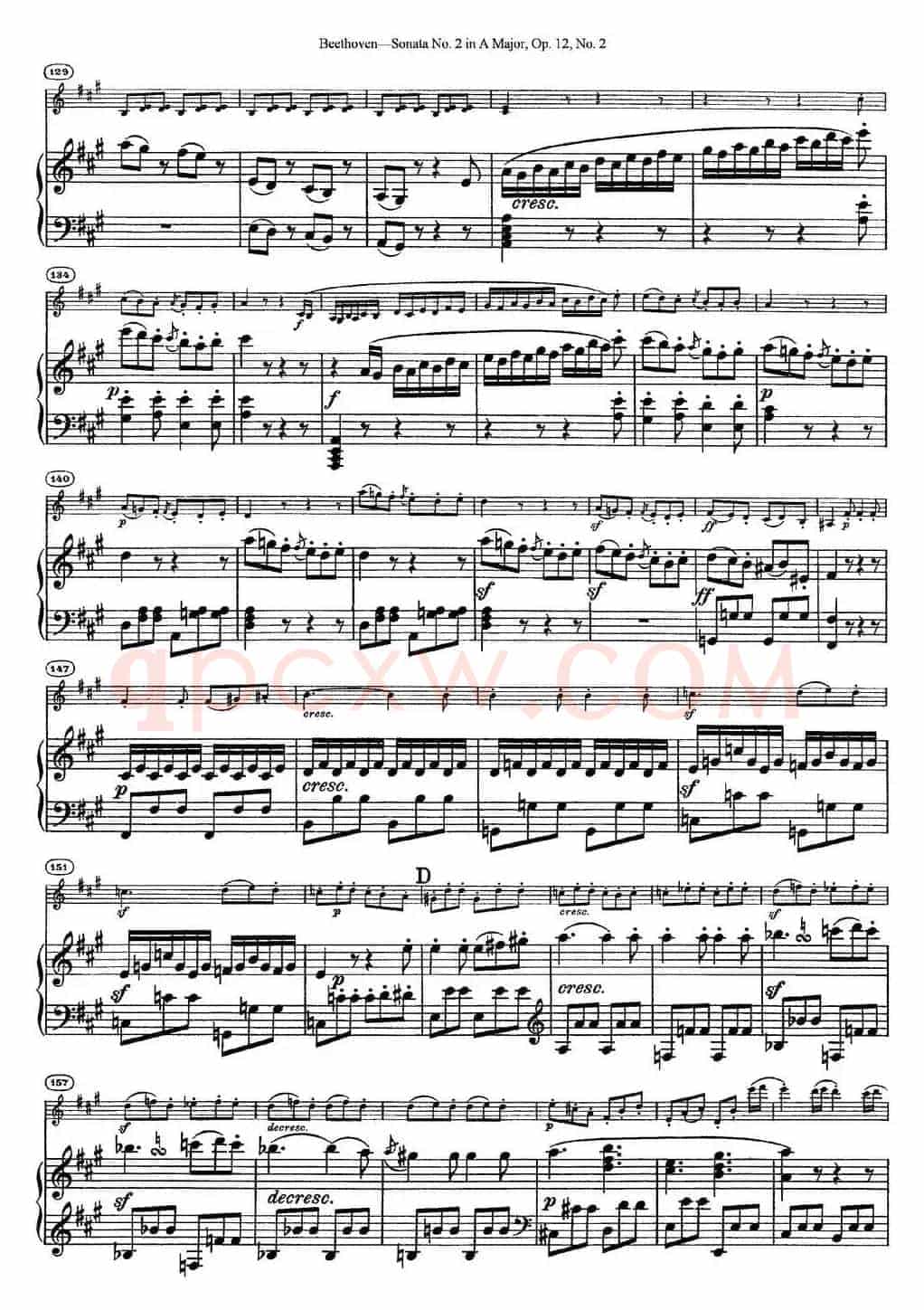 Violin Sonata No.2 in A Major Op.12 No.2（小提琴+钢琴伴奏）