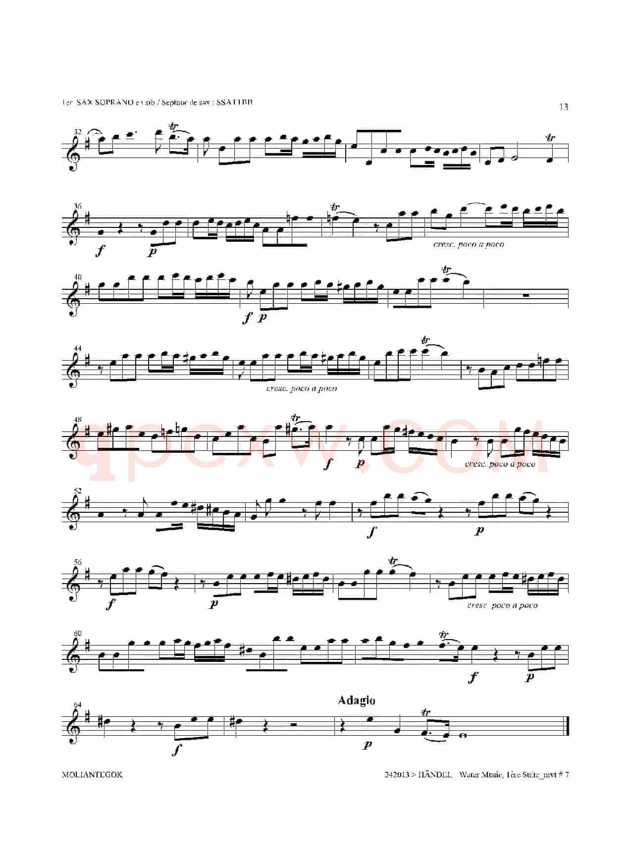 Water Music（HWV.348 No.1）（第一高音萨克斯）