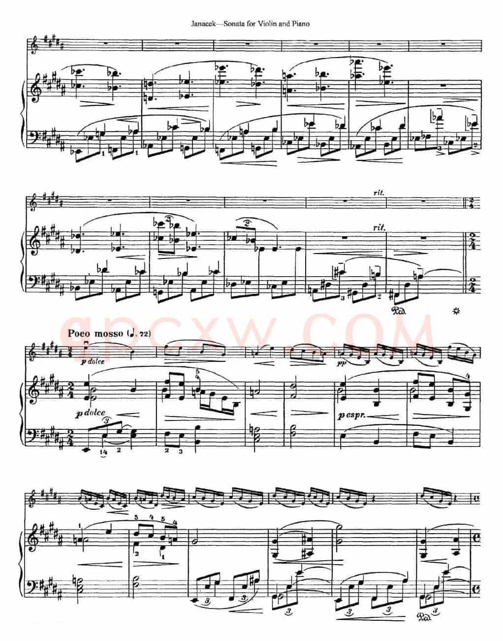Janacek Sonata for Violin（小提琴+钢琴伴奏）
