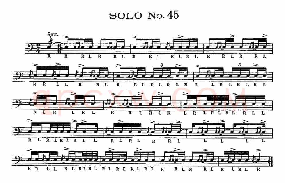 美国军鼓 SOLO No.41-45（爵士鼓谱）