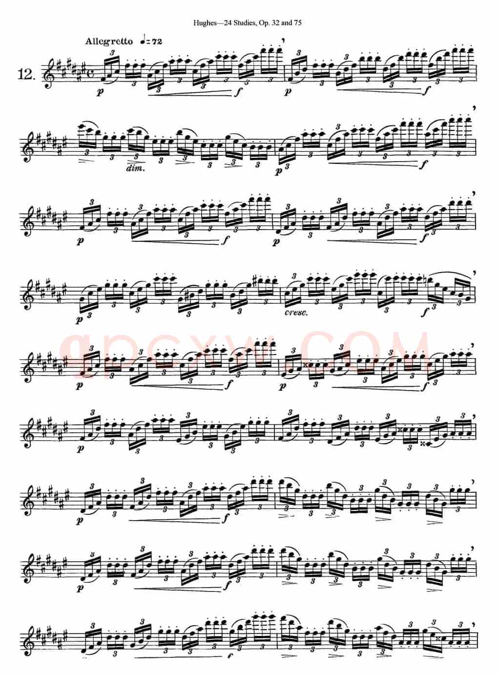 胡埃斯24首长笛练习曲Op.32（NO.12）
