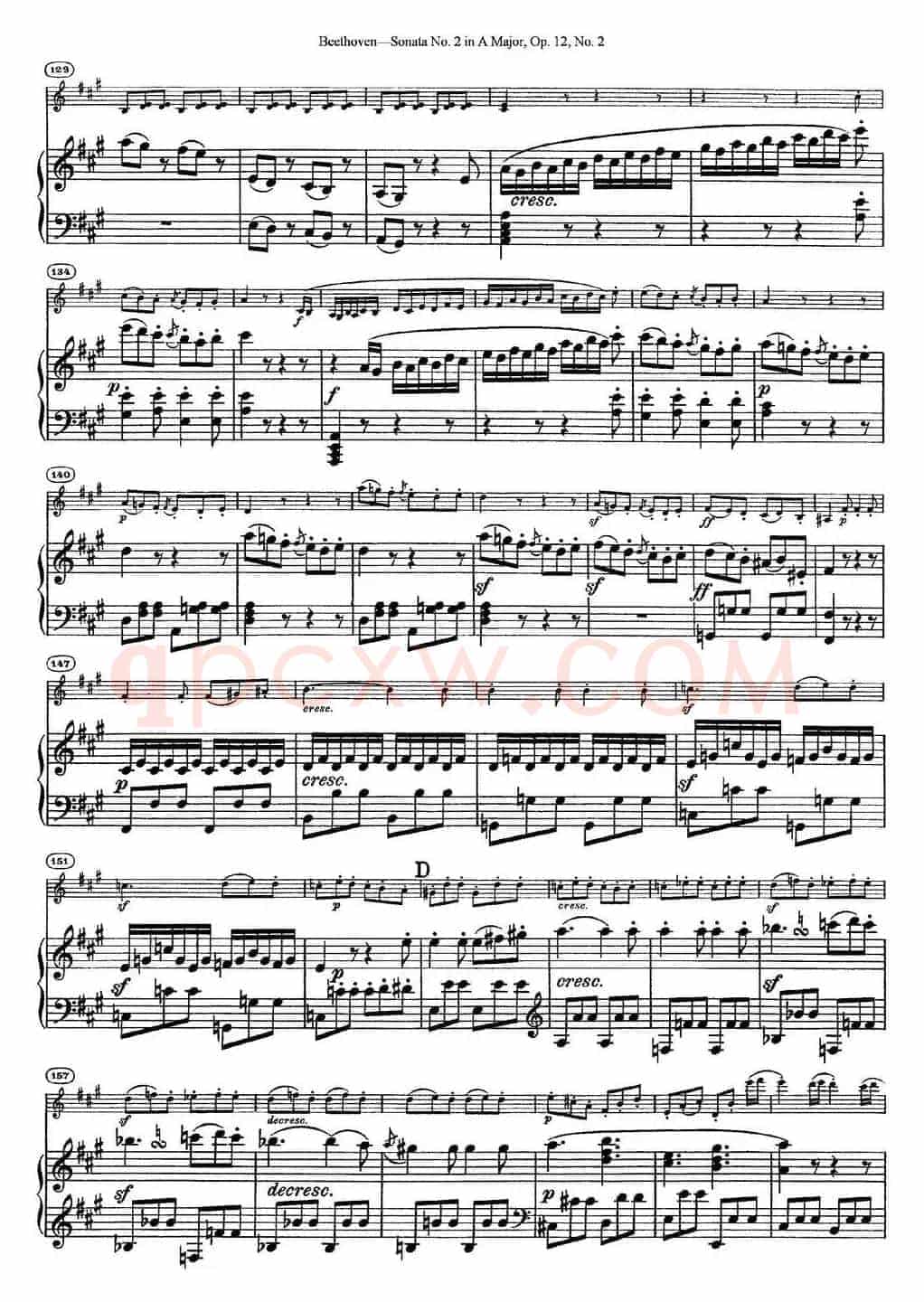 Violin Sonata No.2 in A Major Op.12 No.2（小提琴+钢琴伴奏）