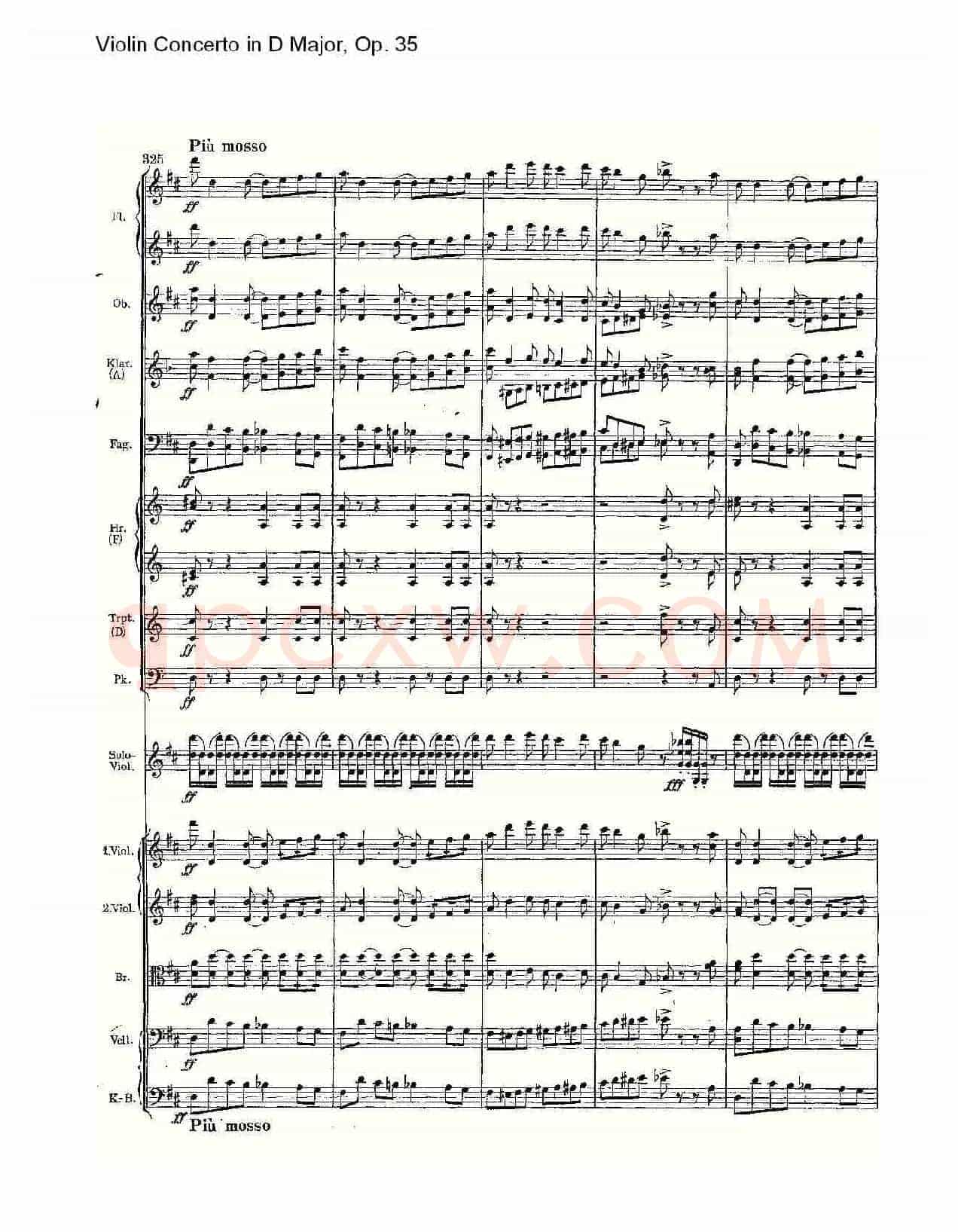 D大调小提琴协奏曲, Op.35第一乐章（二）