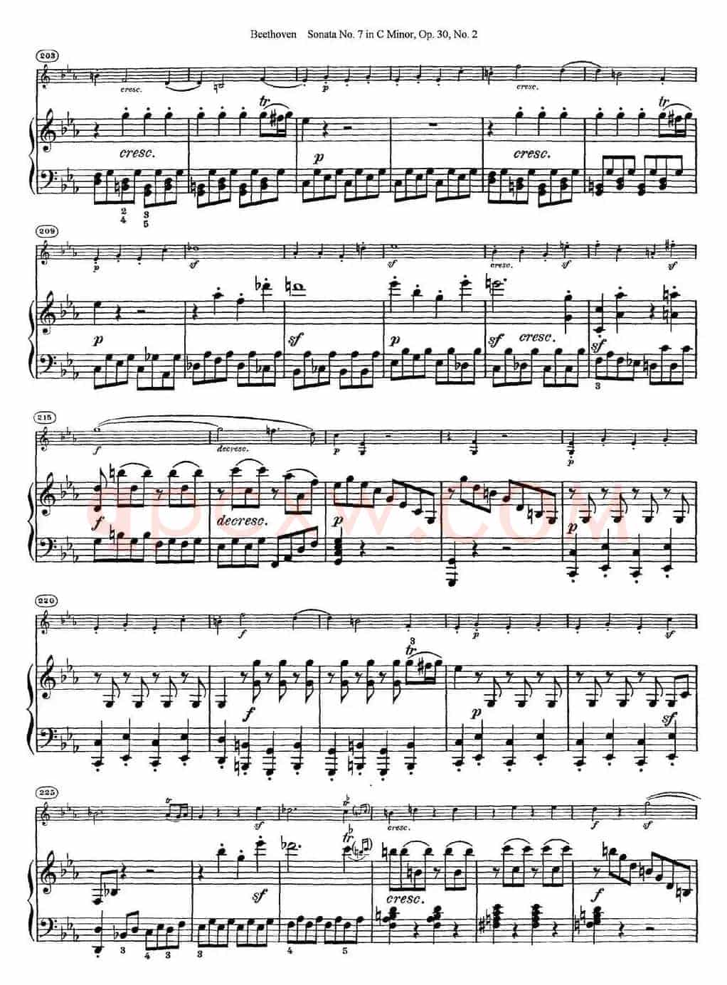 Violin Sonata No.7 in C Minor Op.30 No.2（小提琴+钢琴伴奏）