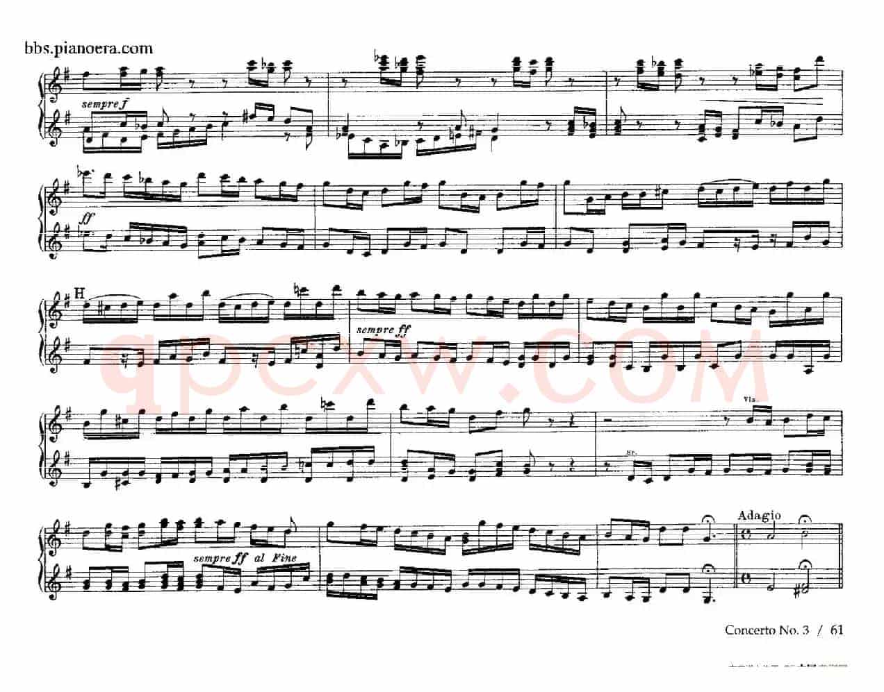 Brandenburg Concerto No.3 in G Major BWV.1048（G大调第三勃兰登堡协奏曲·四手联弹版）