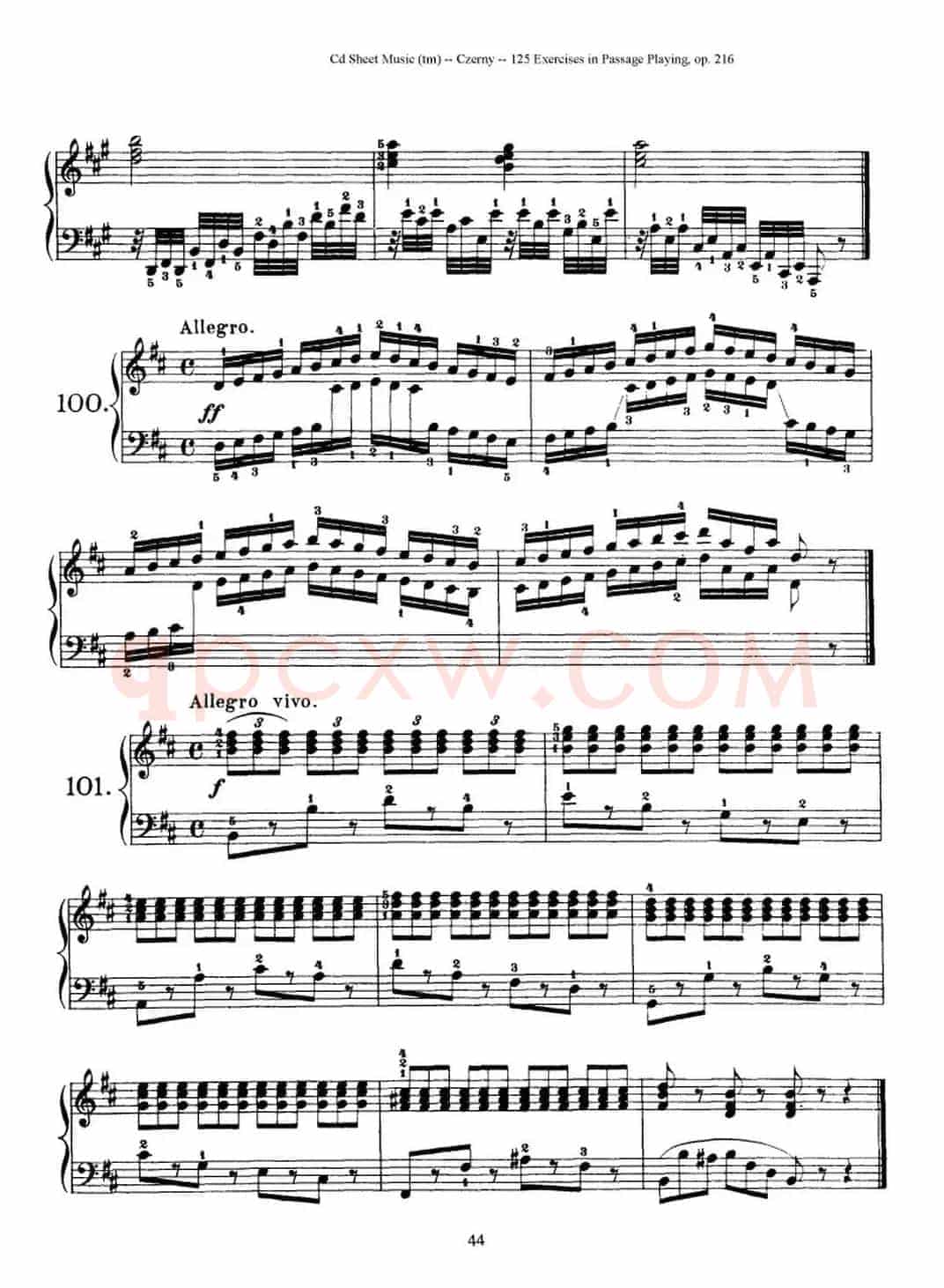 125 Exercises in Passage Playing Op.261（车尔尼125首钢琴短乐句练习曲（95——111））