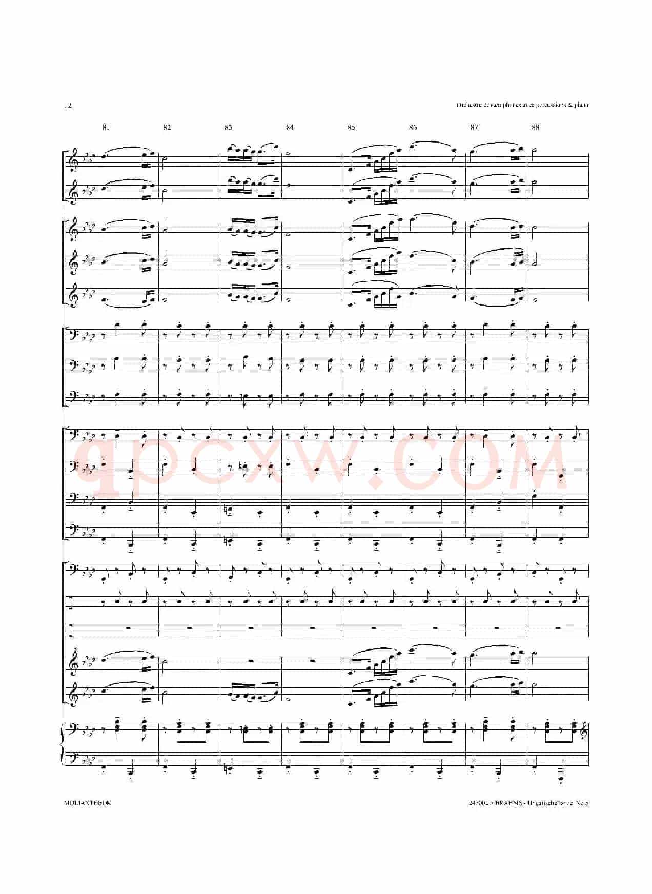 Ungarische Tnze No 5（十五重奏总谱）