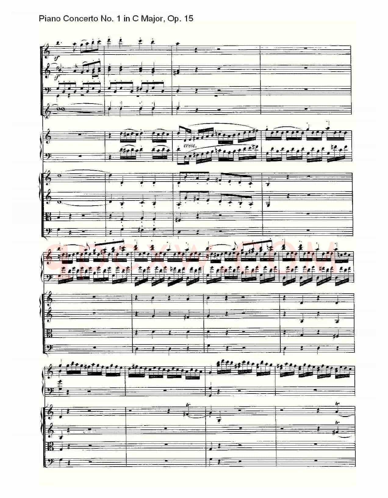 C大调钢琴第一协奏曲 Op.15 第一乐章