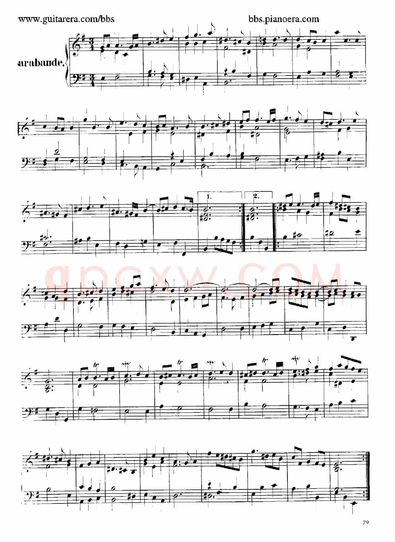 Suite No.4 in e Minor HWV 429（e小调第四组曲）