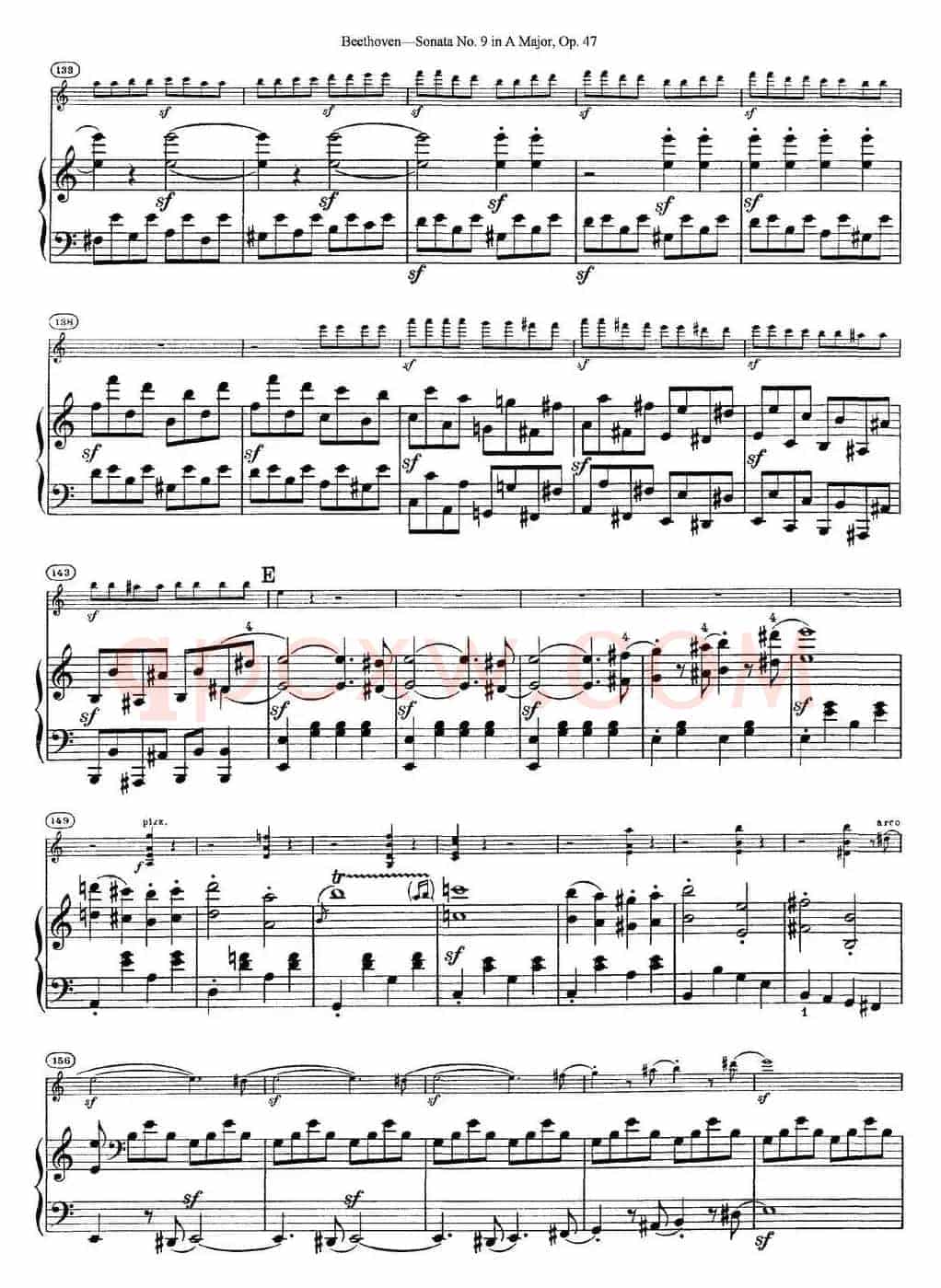 Violin Sonata No.9 in A Major Op.47（小提琴+钢琴伴奏）