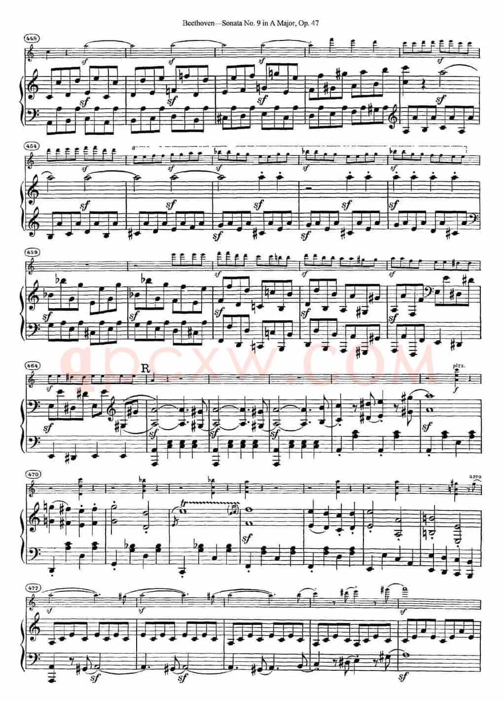 Violin Sonata No.9 in A Major Op.47（小提琴+钢琴伴奏）