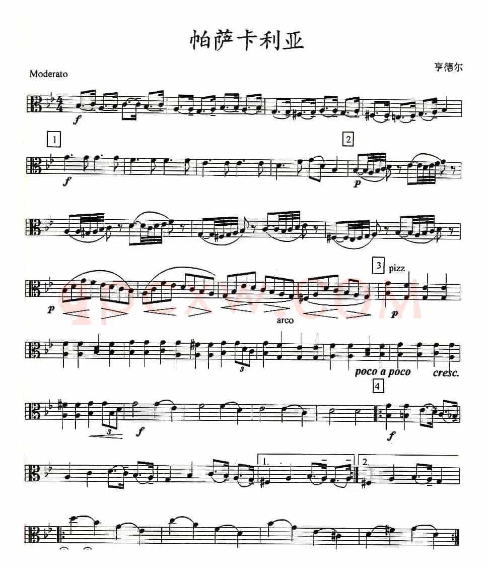 帕萨卡利亚（四重奏之中提琴）