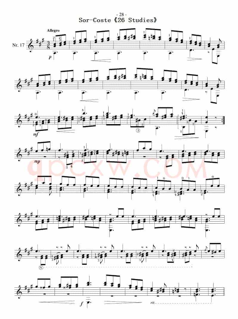 Sor-Coste《26 Studies》（STUDY 17）