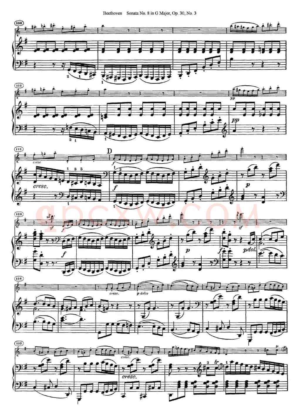 Violin Sonata No.8 in G Major Op.30 No.3（小提琴+钢琴伴奏）