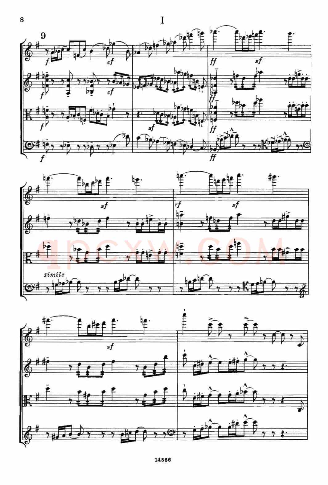 QUARTET Op.83(第一部分)(弦乐四重奏)