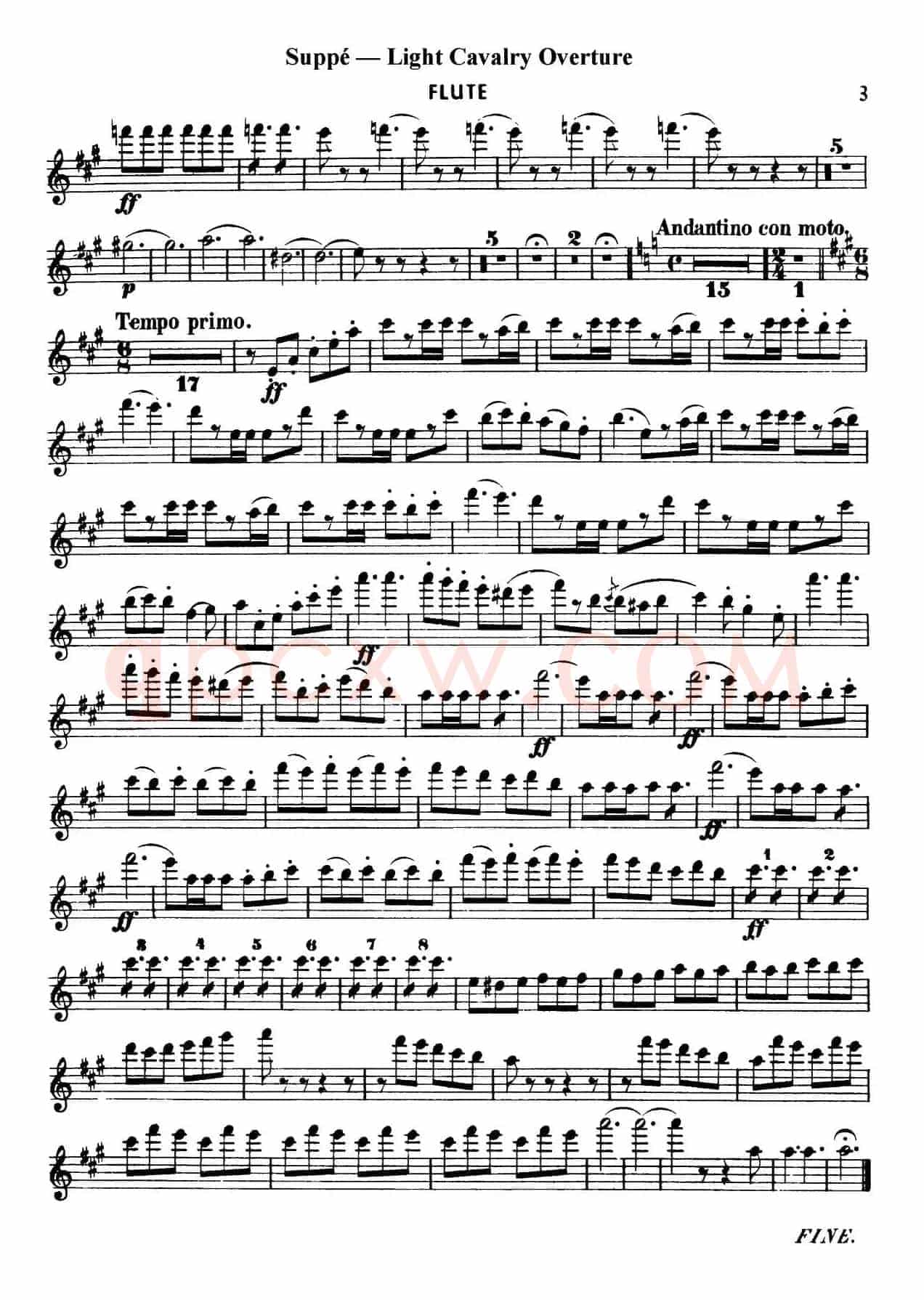 Light Cavalry Overture（轻骑兵序曲）（管乐合奏长笛分谱）