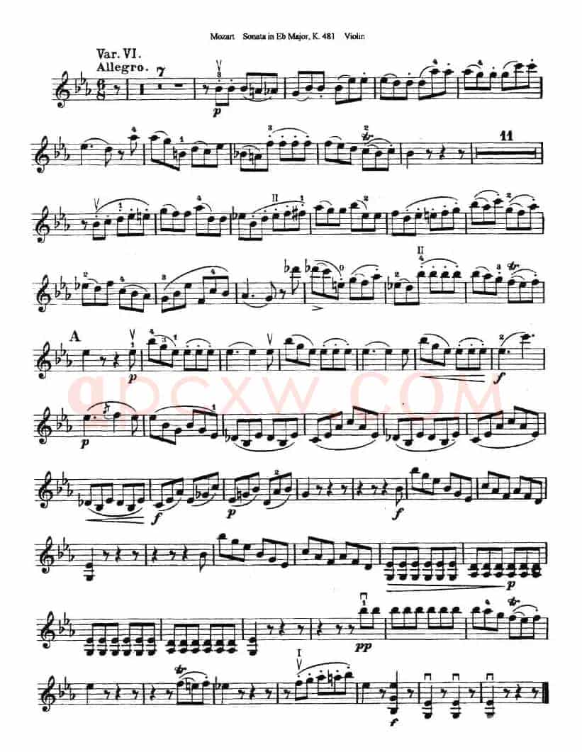 Sonata in Eb Major K.481
