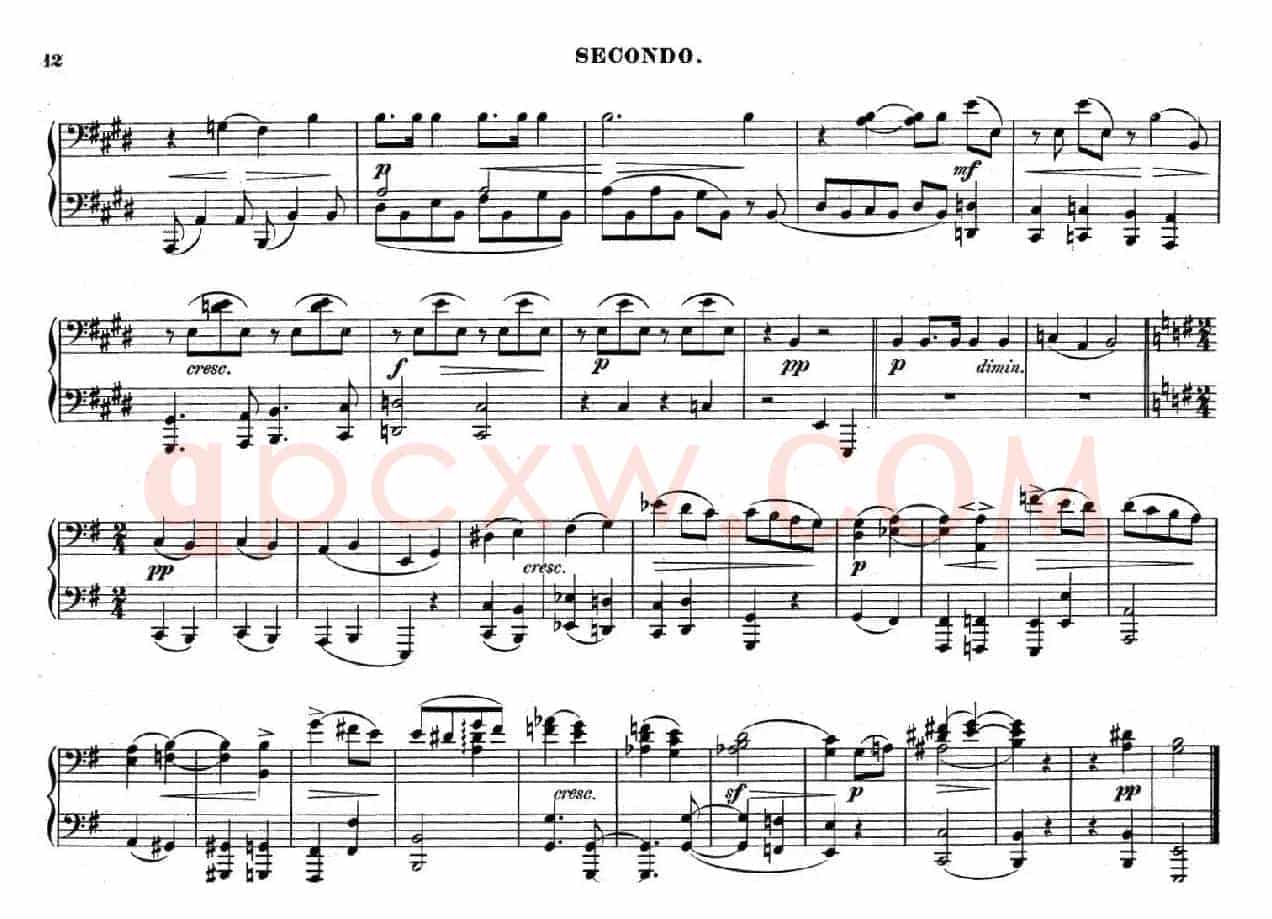 Zwolf Original-Compositionen fur Pianoforte zu 4 Handen Op.57(12首四手联弹小品·11)
