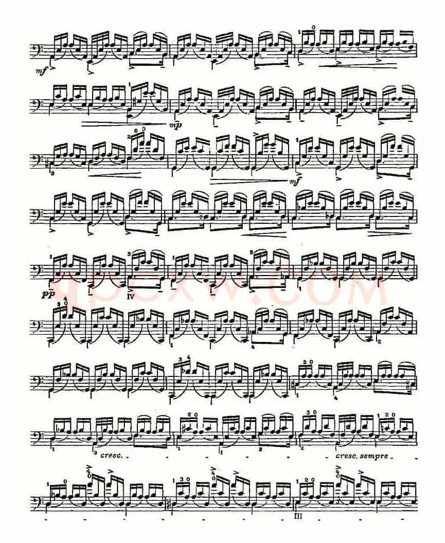 PIATTI 12 Caprices 之7（大提琴）