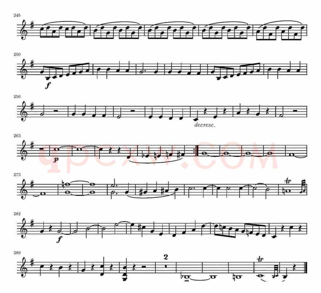 String Quartet KV.387（弦乐四重奏第二小提琴分谱）