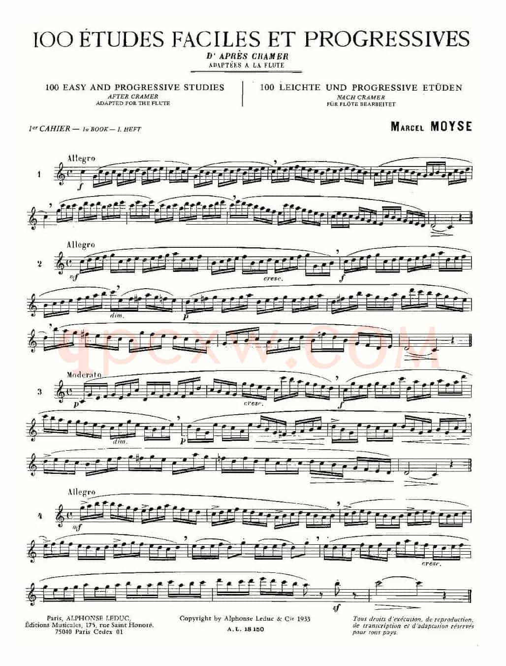 简易音阶练习100首之1-19（moyse - 100 studies after cramer）