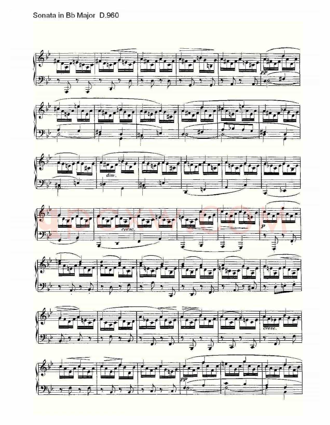 Sonata in Bb Major D.960(Bb大调奏鸣曲 D.960)