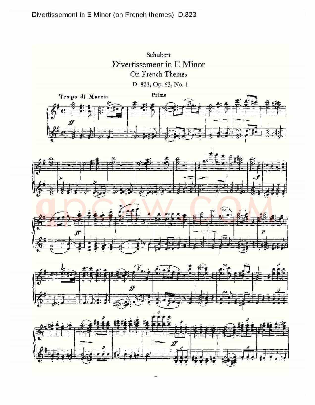Divertissement in E Minor(on French themes)