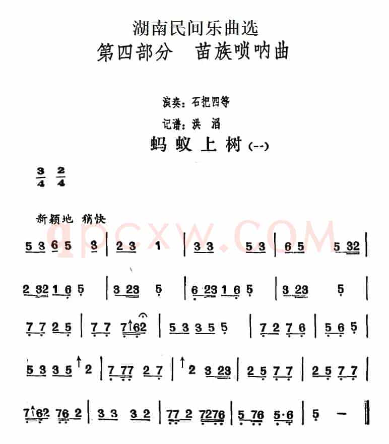 湖南民间乐曲选：蚂蚁上树（一）